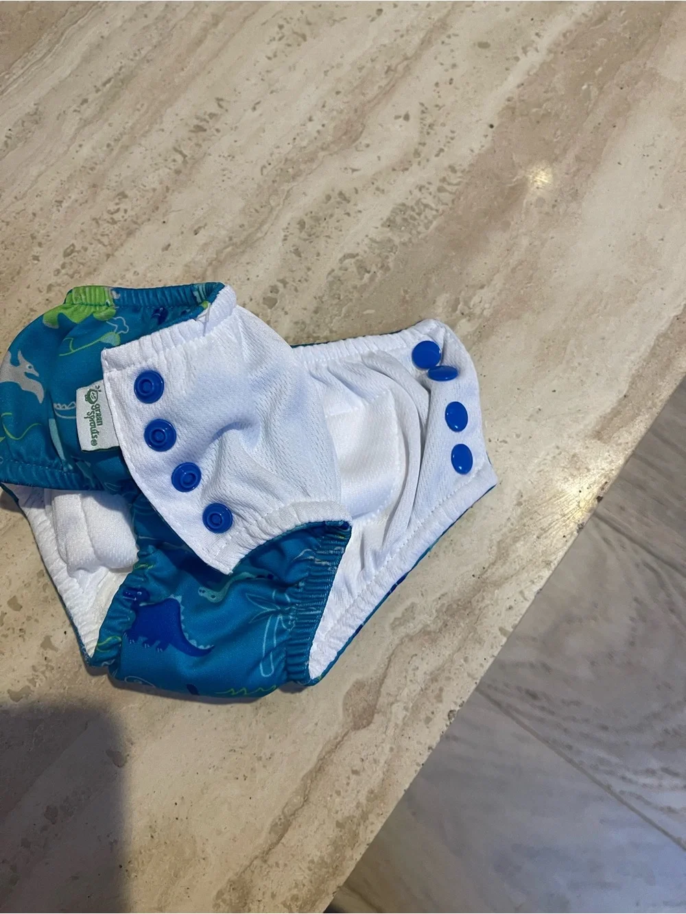 Blue Dino Print Kids Reusable Swim Diaper